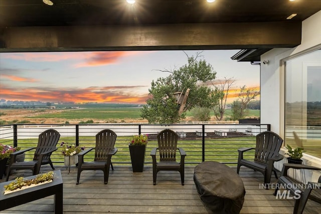 view of deck at dusk