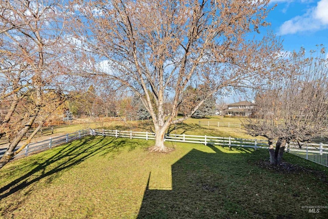 view of yard featuring a rural view