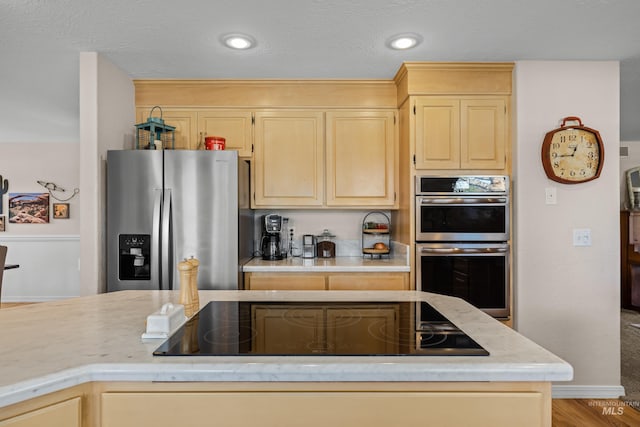 kitchen featuring light wood-type flooring and stainless steel appliances