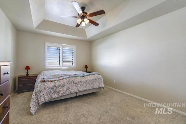 741 Gregory Way, Twin Falls, ID 83301 - bedroom with a tray ceiling, carpet, and baseboards