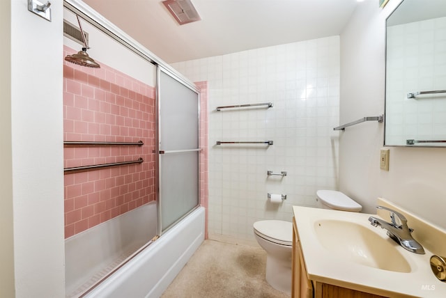 18822 Chicken Dinner Rd, Caldwell, ID 83607 - full bathroom featuring toilet, combined bath / shower with glass door, and vanity