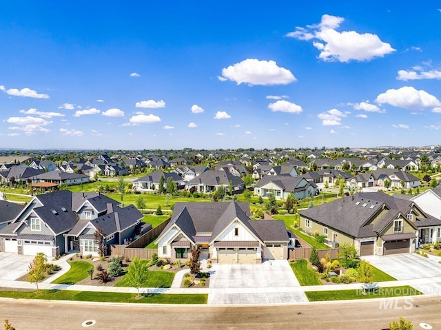 birds eye view of property with a residential view