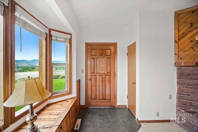 4523 N Mountain View Dr, Boise, ID 83704 - entryway with healthy amount of natural light and dark stone finish flooring