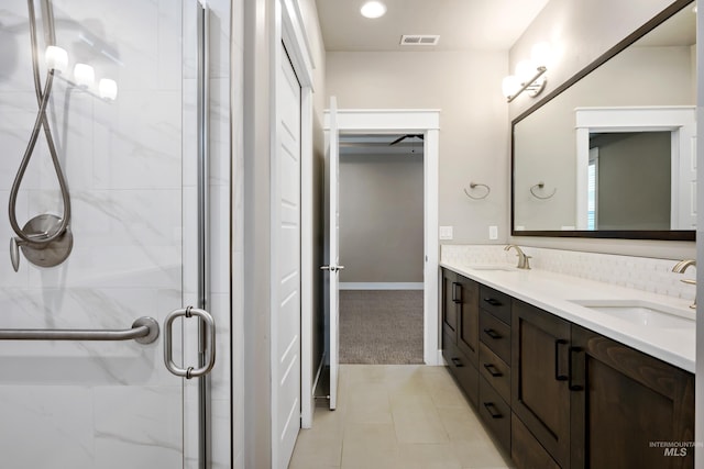 6257 N Vicenza Ln, Meridian, ID 83646 - bathroom featuring vanity and an enclosed shower
