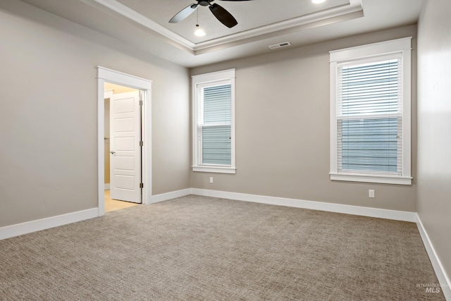 6257 N Vicenza Ln, Meridian, ID 83646 - carpeted spare room featuring ceiling fan and a raised ceiling