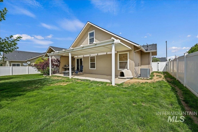 3524 Catalina Ave, Caldwell, ID 83605 - rear view of property with central AC, a patio area, and a gate