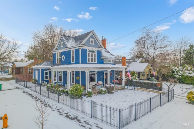 view of front of home with covered porch