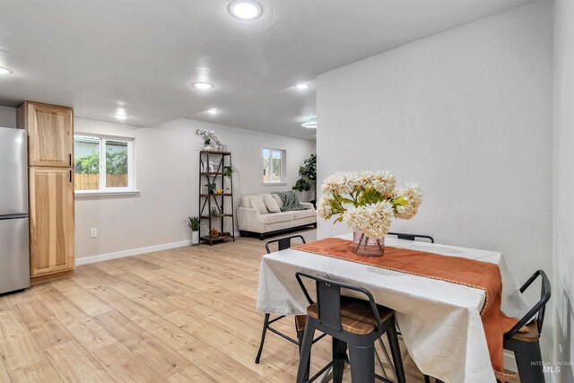 1010 E Main St, Weiser, ID 83672 - dining area featuring baseboards, light wood finished floors, and recessed lighting