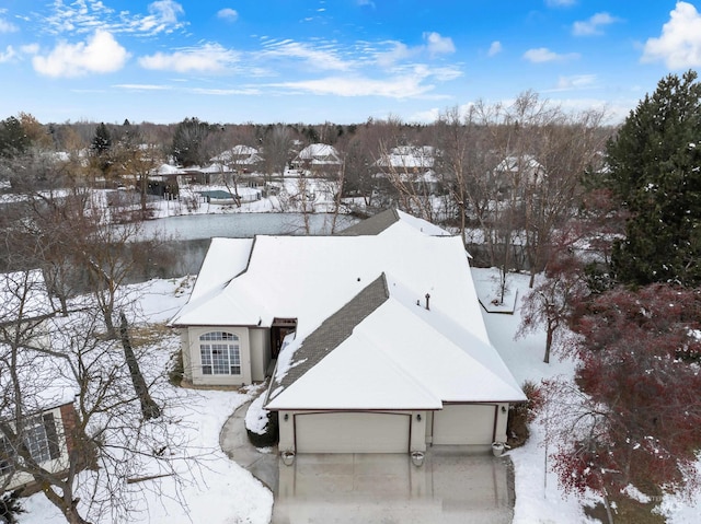 view of snowy aerial view