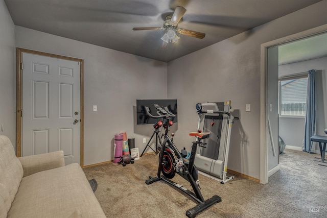 2209 S Plateau Dr, Nampa, ID 83686 - workout room with carpet floors and ceiling fan