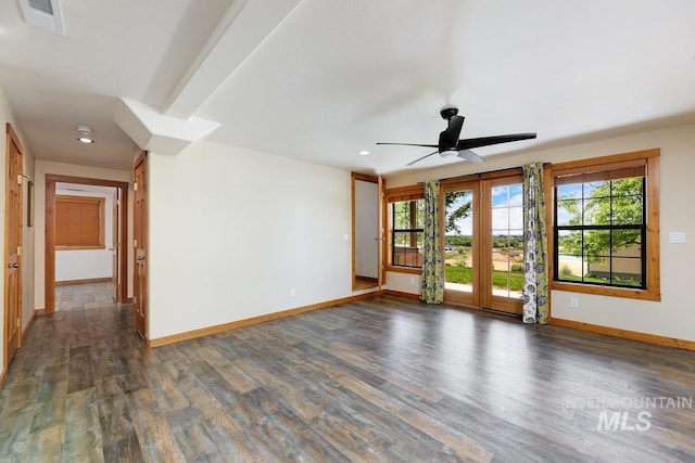 8315 Elk Ridge Ln, Middleton, ID 83644 - unfurnished room with healthy amount of natural light, dark wood finished floors, baseboards, and recessed lighting