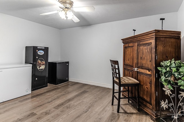 150 N 18 E, Mountain Home, ID 83647 - office space with light wood-style flooring, ceiling fan, and baseboards