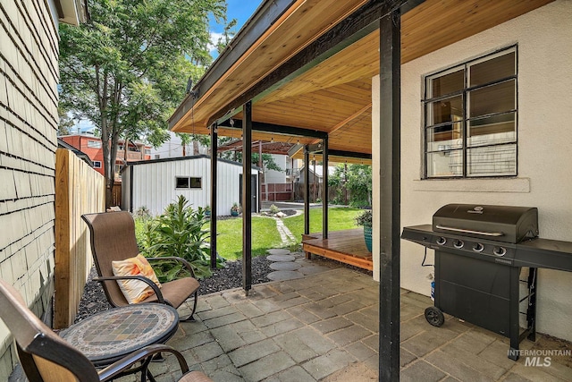 920 W Fort St, Boise, ID 83702 - view of patio / terrace featuring grilling area and an outbuilding