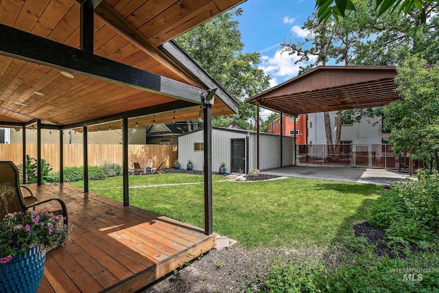 920 W Fort St, Boise, ID 83702 - view of yard with a wooden deck and an outbuilding