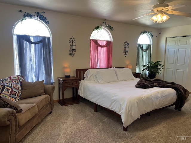 140 3rd St, Grand View, ID 83624 - carpeted bedroom with a closet and ceiling fan