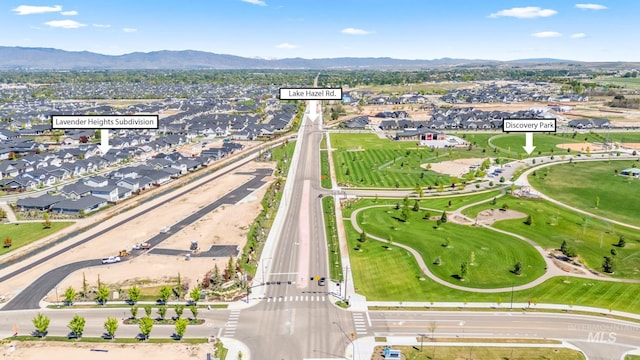 2365 E Valensole St, Meridian, ID 83642 - aerial view of property's location with mountains and nearby suburban area