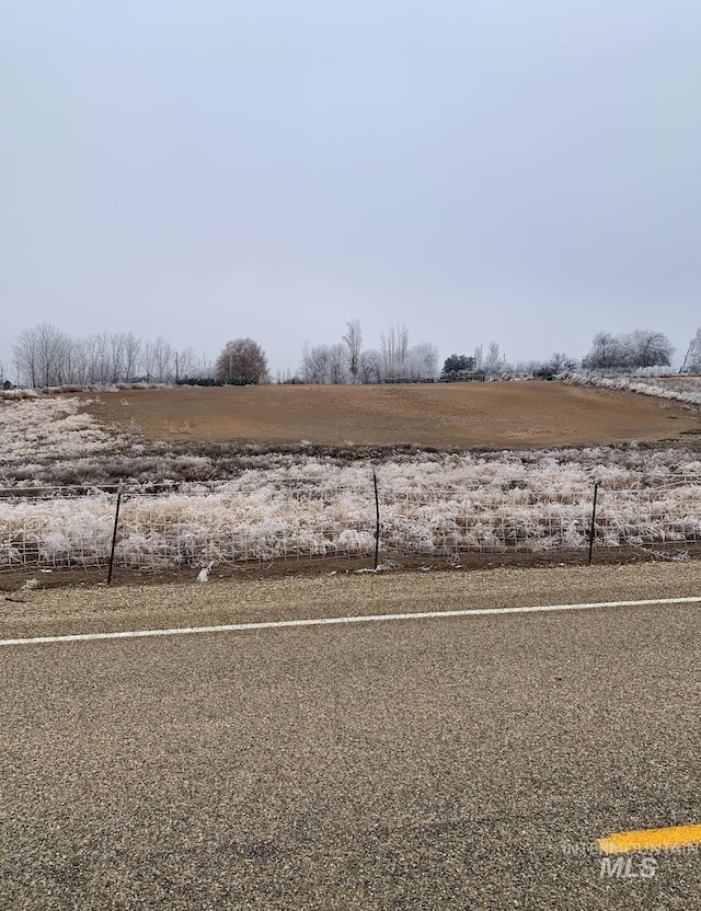 view of yard with a rural view