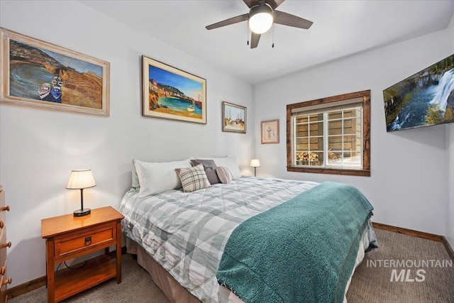 1010 N Hidden Pine Rd, Pine, ID 83647 - carpeted bedroom with baseboards and ceiling fan