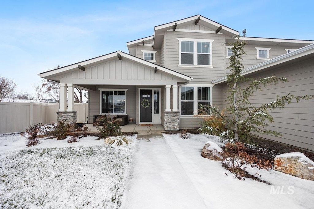 craftsman inspired home with covered porch