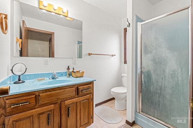 4 N 100 W, Fairfield, ID 83327 - bathroom with vanity, a shower stall, and tile patterned flooring