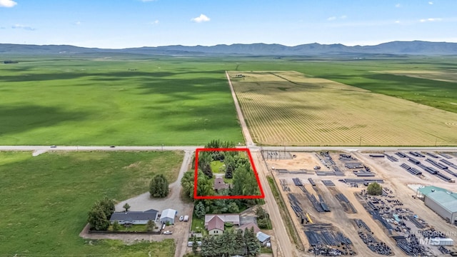 4 N 100 W, Fairfield, ID 83327 - aerial view of sparsely populated area featuring mountains and property boundaries highlighted
