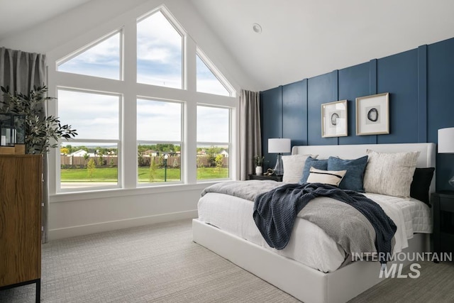 2005 W Freya Ct, Eagle, ID 83616 - carpeted bedroom featuring baseboards and high vaulted ceiling