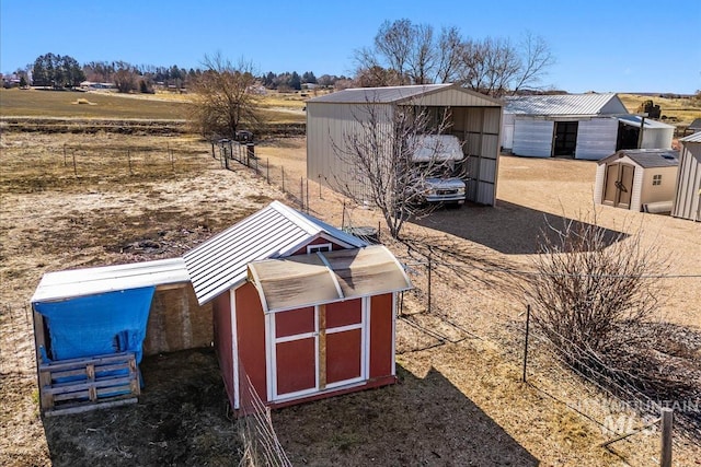 view of shed