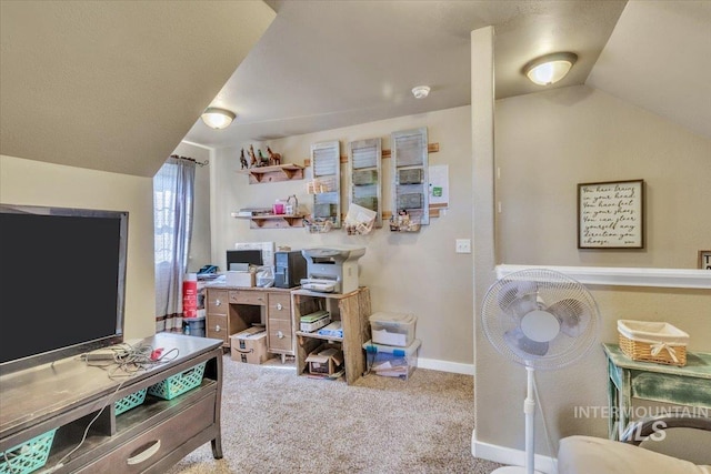 3976 Ranch Ln, Emmett, ID 83617 - carpeted home office featuring lofted ceiling and baseboards