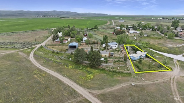 104 Poverty Ln, West Magic, ID 83352 - overview of rural landscape featuring property parcel outlined and a mountain backdrop