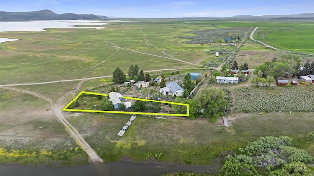 104 Poverty Ln, West Magic, ID 83352 - aerial view of sparsely populated area featuring property parcel outlined and mountains