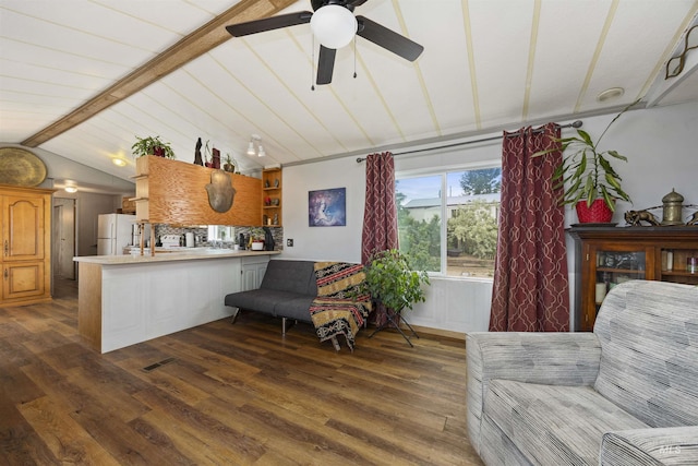 104 Poverty Ln, West Magic, ID 83352 - living area with wood finished floors and ceiling fan