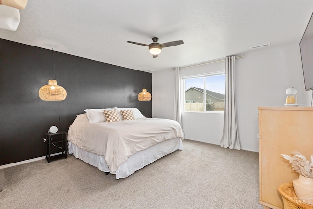 8408 E Dutchman St, Nampa, ID 83687 - carpeted bedroom with visible vents, a ceiling fan, and baseboards