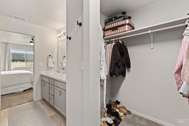 8408 E Dutchman St, Nampa, ID 83687 - spacious closet featuring visible vents, a sink, and light carpet