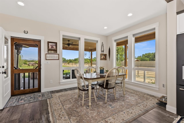 894 Main St, Star, ID 83669 - dining space featuring dark wood-type flooring, recessed lighting, and a ceiling fan