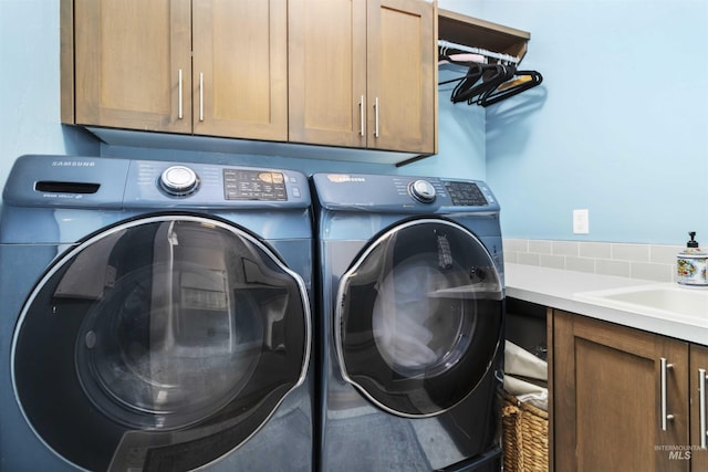 5916 S Wayland Way, Meridian, ID 83642 - washroom featuring separate washer and dryer and cabinet space