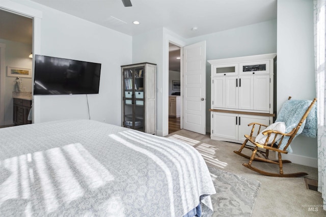 5916 S Wayland Way, Meridian, ID 83642 - bedroom with light carpet and ceiling fan