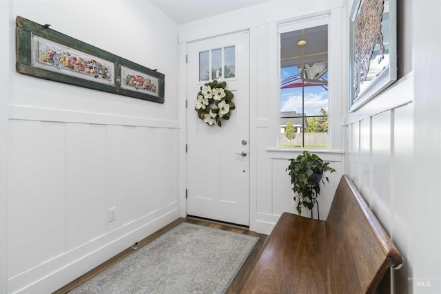 5916 S Wayland Way, Meridian, ID 83642 - entrance foyer with a decorative wall and wood finished floors