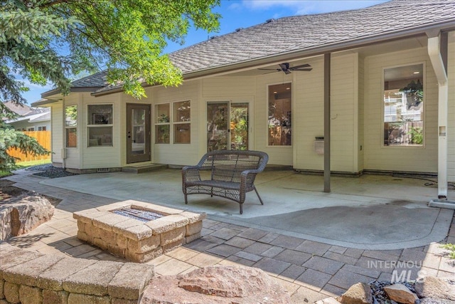 4975 N Morninggale Way, Boise, ID 83713 - view of patio with an outdoor fire pit and ceiling fan