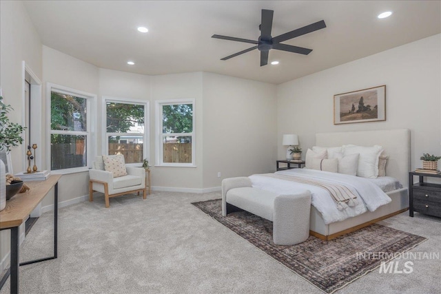 4975 N Morninggale Way, Boise, ID 83713 - bedroom featuring carpet flooring, recessed lighting, and a ceiling fan