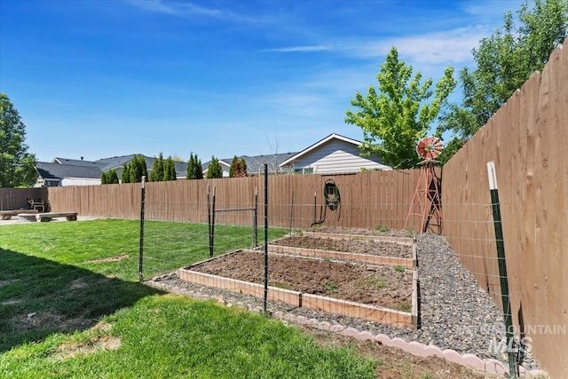 view of yard with a vegetable garden