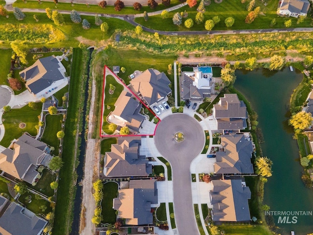 1175 N Champions Pl, Eagle, ID 83616 - birds eye view of property with a water view and a residential view