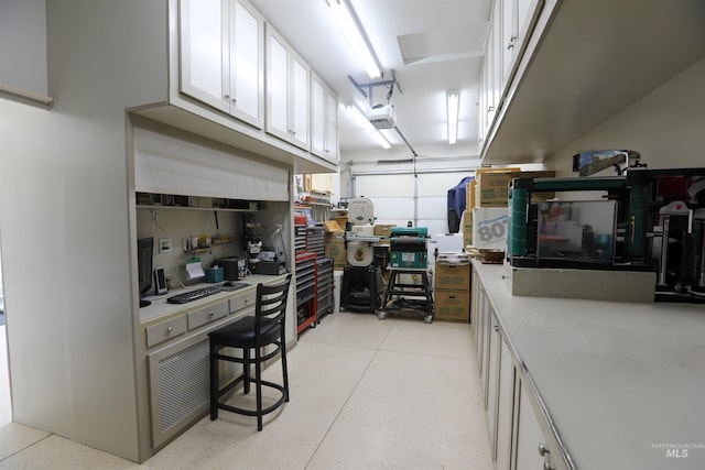 interior space with white cabinets