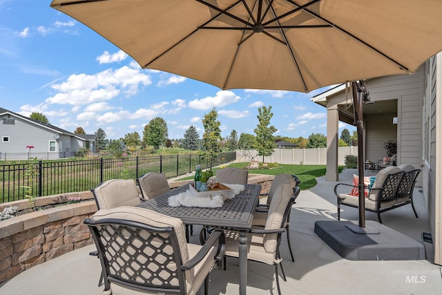 view of patio / terrace with an outdoor living space