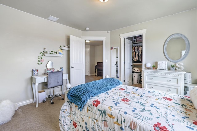 4049 Quail Ridge Dr, Kimberly, ID 83341 - bedroom with visible vents, baseboards, a closet, carpet, and a walk in closet
