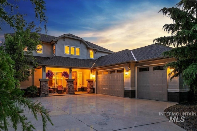 view of front of house featuring a garage