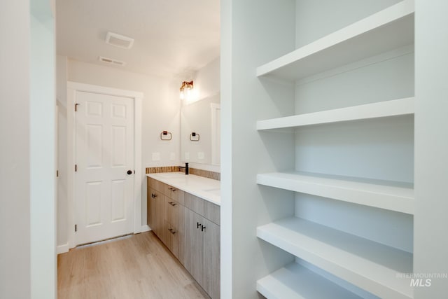 11129 Canvas St, Caldwell, ID 83605 - bathroom featuring wood finished floors and double vanity