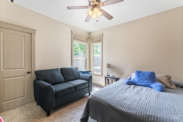 4763 S Skyridge Way, Boise, ID 83709 - bedroom featuring light carpet, a ceiling fan, and baseboards