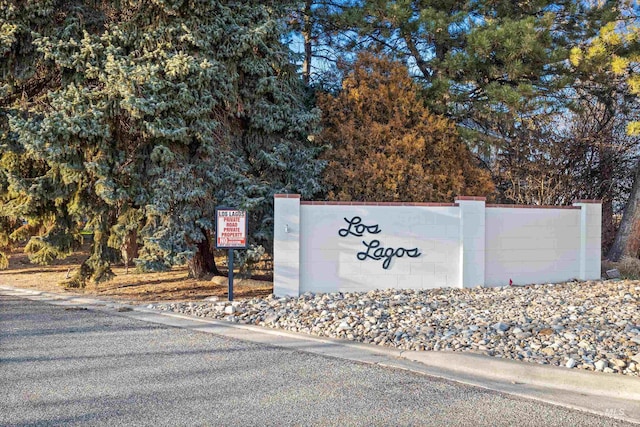 view of community sign