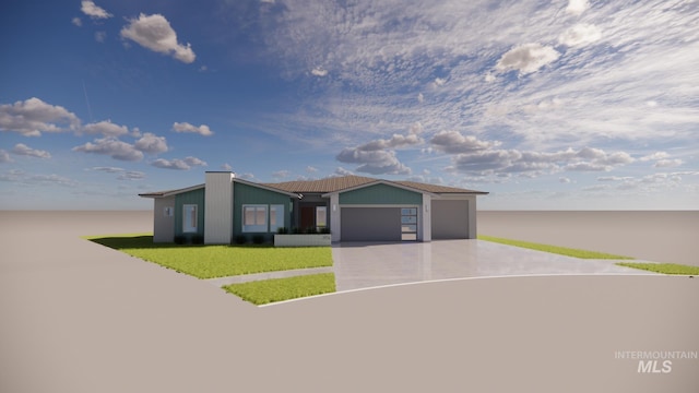 583 N Pembina Pl, Eagle, ID 83616 - view of front of home featuring a front yard, an attached garage, and driveway