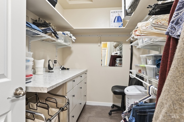 view of walk in closet